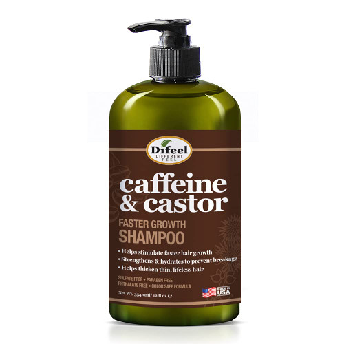 Difeel Caffeine & Castor Faster Growth Shampoo 12 oz., Made with Castor Oil for Hair Growth, Sulfate Free Shampoo Difeel Caffeine & Castor Faster Growth Shampoo 12 oz., Made with Castor Oil for Hair Growth, Sulfate Free Shampoo