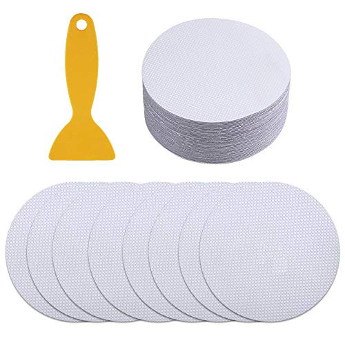 LONYGN Shower Anti Slip Non Slip Stickers for Tubs Bath 3.9in 40 Pieces Non-Slip Bath Treads Slip Disc with Scraper for Tubs Sticker