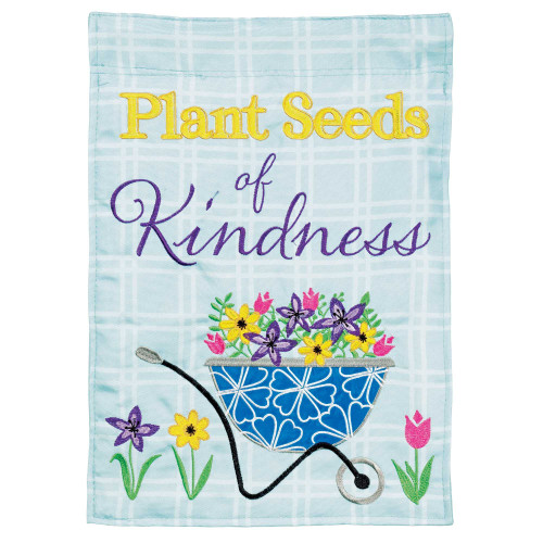 Dicksons Plant Seeds of Kindness Blue Floral 13 x 18 Polyester Garden Flag
