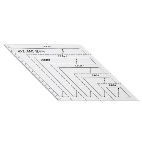 TOTAMALA 4PCS Quilting Ruler, with 60 Degree Triangle and Diamond, 45 Degree Diamond, Hexagon Shape Templates, Acrylic Transparent Patchwork Sewing Cutting Craft Ruler DIY Tools (D)