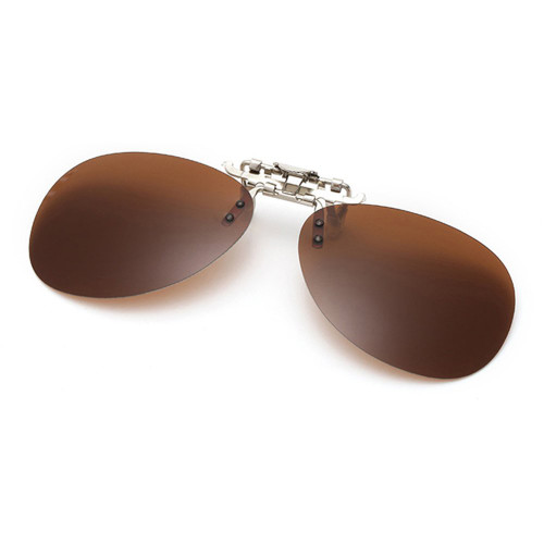 Oversized Clip on Night Vision Glasses Polarized Sunglasses Clip-on Glasses (brown)