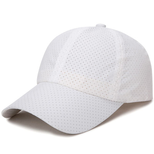 Ohrwurm Unisex Adults Summer Quick Dry Breathable Mesh Baseball Cap Long Brim Adjustable Snapback Trucker Hat White