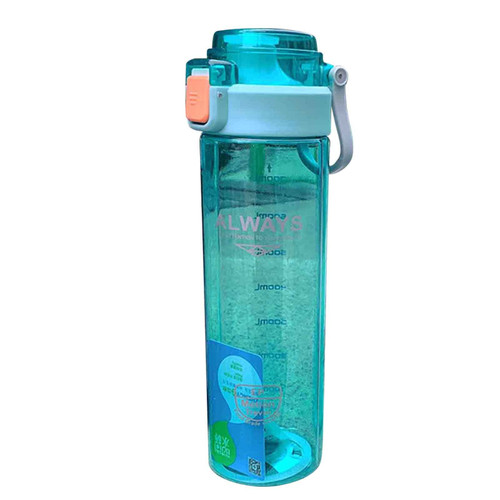 Large-capacity Sports Water Bottle, 600ml Fitness Plastic Water Bottle, Portable Water Bottles for Adults, Gym, Camping, Sports, Light Travel (Blue)