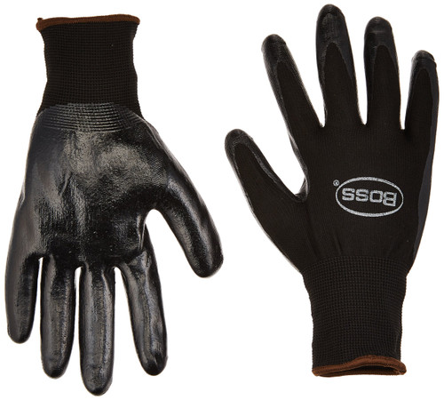 Boss Gloves 8436L Large Black Nitrile Palm Gloves