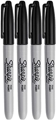 Sharpie Permanent Markers, Fine Point, Black Ink - 4-Pack