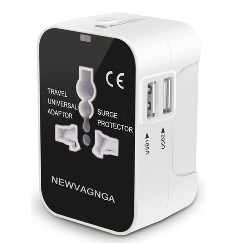 International Universal All in One Worldwide Travel Adapter Wall Charger AC Power Plug Adapter with Dual USB Charging Ports for USA EU UK AUS European Cell Phone Laptop International Universal All in One Worldwide Travel Adapter Wall Charger AC Power Plug Adapter with Dual USB Charging Ports for USA EU UK AUS European Cell Phone Laptop