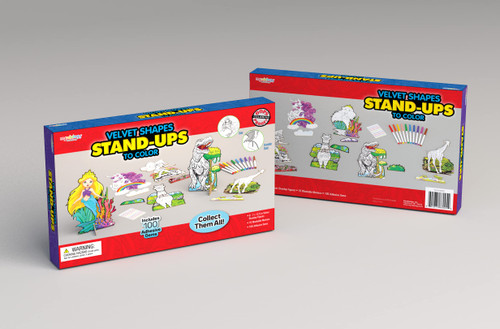 Fuzzy Coloring Velvet Art 8 Shaped Stand Ups |Washable Markers|Goof Proof Stay in Lines Art|Durable Cardboard to Display Artwork|All Ages and Great for Teachers Classrooms