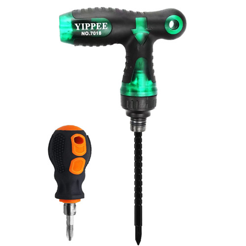 HHRKGHEO T-Saver ratcheting screwdrivers, retractable and adjustable magnetic screwdrivers, ratcheting multi-purpose screwdrivers and short-handled screwdrivers