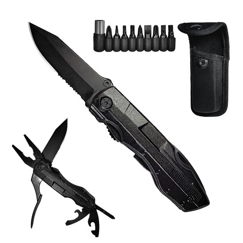Pocket Knife for Men,Mini Multitool Tactical Knife, 16 in 1 Camping Hunting Knife,Utility Pocket Knife Multitool for Men,Folding Knife with Pliers Bottle Opener Screwdrivers, Great for Outdoor Indoor