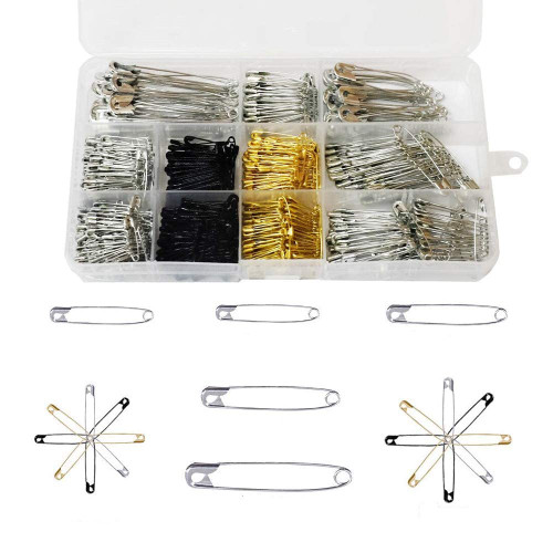 Sunsunstar 700PCS in Set Safety Pins Large Safety Pins Assorted Durable 7 Sizes 19mm - 54mm for Home School Art Craft Sewing Jewelry Making