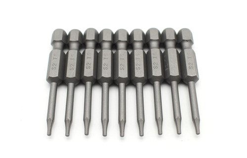 TMAX 10 Piece T6 Torx Star 6 Point T-6 Reduced Round Shaft Screwdriver Insert Bits Hex Shank