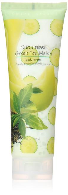 Scented Secrets Full Body Cream, All Day Moisture for Dry Skin 8.5 Oz., Cucumber Green Tea Melon