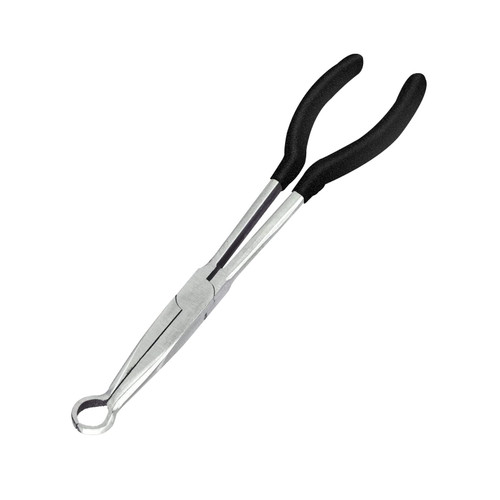 BQKKWIN 1 Piece 11 Inch Long Reach - Long - circle plier-Degree Angle, Long Reach Circle PliersDesigned for Mechanics, Technicians, and Contractors Milled-Jaws Steel