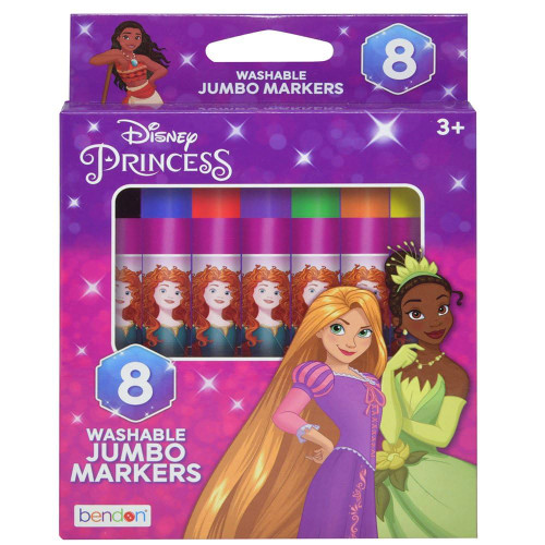 Bendon Disney Princess Washable Jumbo Markers (8-Count)