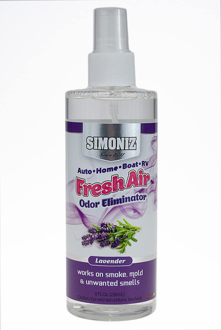 Simoniz - Fresh Air Auto Odor Eliminator 8 Ounce - On-The-Go Car Odor Eliminator Pump Spray - Eliminates Bad Scents & Odors - Home, Pets, Bathroom, Kitchen, Living Room, Car (Lavender)