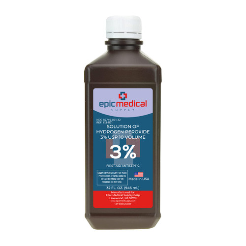 Epic Medical Supply Hydrogen Peroxide 32 oz. First Aid Antiseptic and Multipurpose Cleaner, 3% USP, Topical Wash for Minor Cuts, Scrapes, Insect Bites, and Skin Irritations. (1) Epic Medical Supply Hydrogen Peroxide 32 oz. First Aid Antiseptic and Multipurpose Cleaner, 3% USP, Topical Wash for Minor Cuts, Scrapes, Insect Bites, and Skin Irritations. (1)