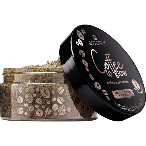 essence | Coffee to Glow Body Scrub | Made with Coffee Arabica, Coconut Oil & Vitamin E | Gently Exfoliate & Moisturize | Vegan & Cruelty Free | Free from Gluten, Paraben, Preservatives, Alcohol, & Microplastic Particles