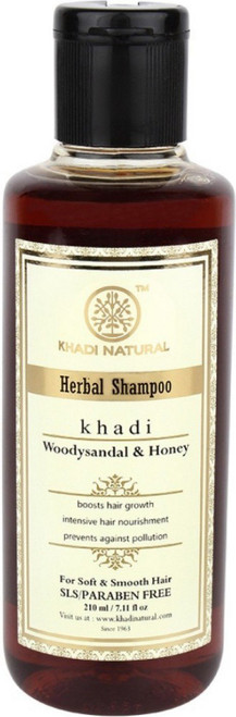 Khadi Woody Sandal and Honey Herbal Shampoo SLS and Paraben Free (for Normal Hair) 210ml Khadi Woody Sandal and Honey Herbal Shampoo SLS and Paraben Free (for Normal Hair) 210ml