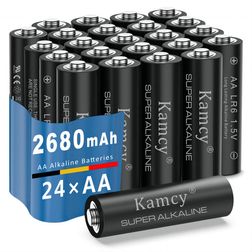 KAMCY AA Batteries, Double A Batteries 24 Pack, AA 1.5 Volt Performance Alkaline Batteries, Double A Long-Lasting Alkaline Power Batteries, 10-Year Shelf Life KAMCY AA Batteries, Double A Batteries 24 Pack, AA 1.5 Volt Performance Alkaline Batteries, Double A Long-Lasting Alkaline Power Batteries, 10-Year Shelf Life