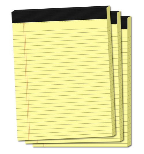 Yellow Legal Pads 8.5 x 11 Wide Ruled Note Pads, 3 Pack Yellow Legal Notepads Micro Perforated Writing Pads 8.5 x 11, 50 Sheets per Notepad, Legal Pad Yellow Notepads 8.5 x 11 for Work, Office, Home, School, Car