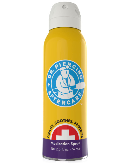 Dr. Piercing Aftercare Spray - Saline Solution for Piercings - Ear Piercing Cleaner Saline Wound Wash Spray - Belly & Nose Piercing Keloid Bump Removal Treatment, Earring Hole Cleaner - 2.5 oz