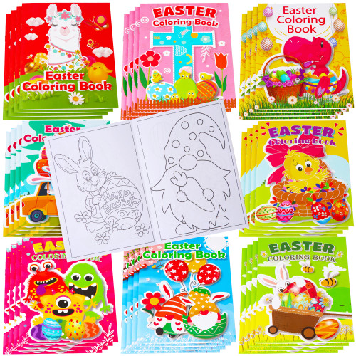 HOMPER Easter Coloring Books for Kids 32PCS - Easter Egg Basket Stuffer Gifts- Easter Activity Book Bulk- School Class Activity Party Favors Supplies - Easter Activity Books for Gift Bags