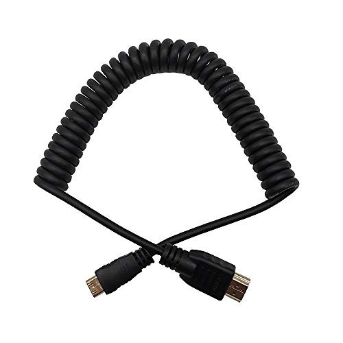 Copeak Coiled High Speed Full HDMI to Mini HDMI Male Cable 19.7""/50cm High Speed Support 1080p Ethernet & Audio Return