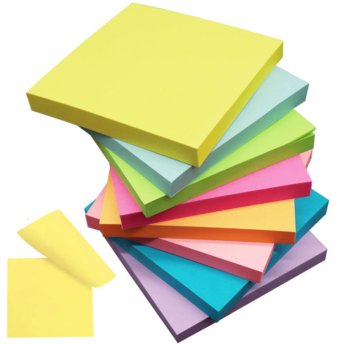 GAOCHLeng Sticky Notes 3x3 Inches, 8 Pads, Bright Colors Self-Stick Pads, Easy to Post for Home, Office, Notebook, 100 Sheets/pad, Colorful Sticky Notes Bulk