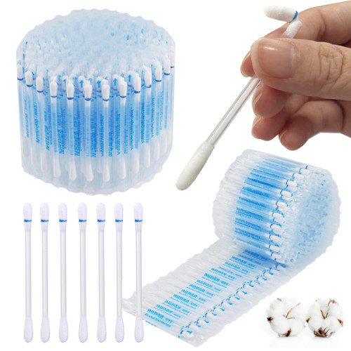 50pcs Disposable Body Piercing Aftercare Swabs - Individually Wrapped Cotton Swabsticks Helps Cleaning, Soothe Ear Nose Belly Button Body Piercing Cleaner