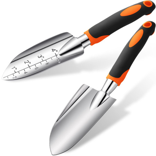 Trowel Garden Tool Gardening Shovel Set, Garden Hand Shovel Transplant Trowel Aluminum Alloy Planting Tools with Rubber Handle for Gardening, Cultivating, Gardening, Planting Supplies (Orange) Trowel Garden Tool Gardening Shovel Set, Garden Hand Shovel Transplant Trowel Aluminum Alloy Planting Tools with Rubber Handle for Gardening, Cultivating, Gardening, Planting Supplies (Orange)