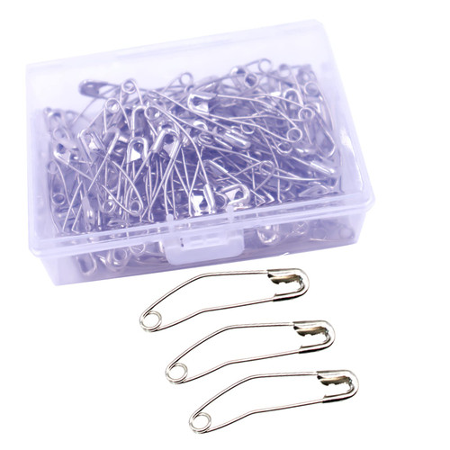 IRIIRIO Curved Safety Pins 38mm/1.5inch Metal Basting Pins for Quilting Curved (100 Counts)