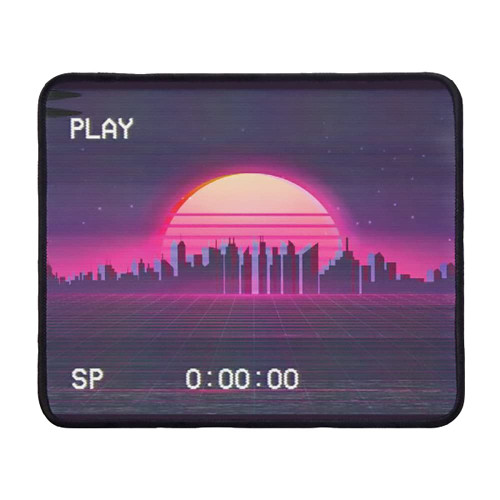Retrowave VHS Mouse Pad Computer Mouse Mat Desk Accessories 9.5"x8" Color:Retrowave VHS