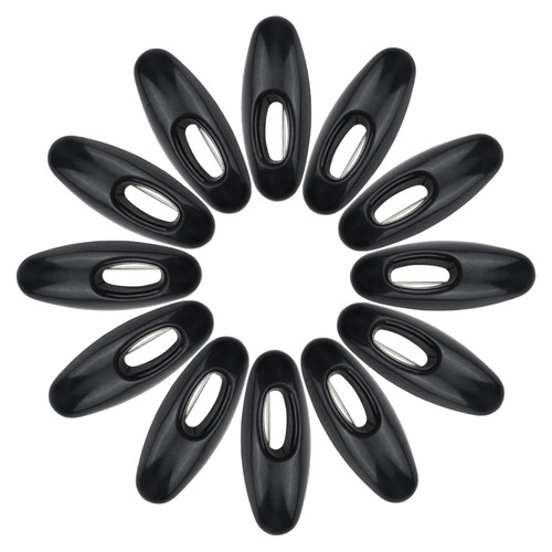 WANDIC Hijab Pins, 50 Pieces Black Safety Pins Hijab Sari Pins Plastic Cover Safety Pins for Safety Locking Adult Clothes Diaper Scarf Decoration (Oval-Shape)