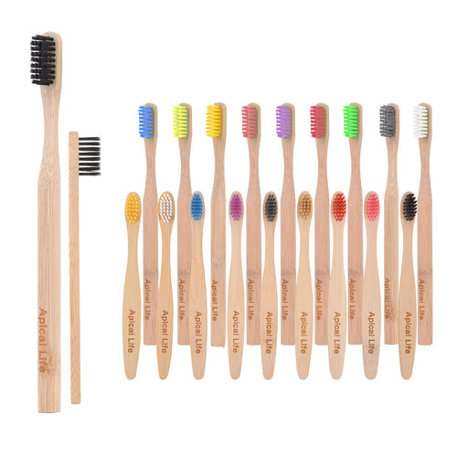 20pcs Bamboo Toothbrush for Adult and Kids, Biodegradable Eco-Friendly Natural Organic Bamboo Charcoal Toothbrushes, BPA Free Medium Soft Bristles