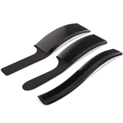 Curved Barber Comb Professional Barber Stylist Comb, 3pcs Curved Barber Clipper Comb for Salon Barber Stylist Hairdressing - Black Curved Barber Comb Professional Barber Stylist Comb, 3pcs Curved Barber Clipper Comb for Salon Barber Stylist Hairdressing - Black
