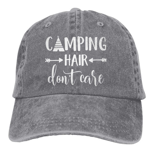Waldeal Kids Camping Hair Don't Care Hat Adjustable Vintage Washed Baseball Cap Grey Waldeal Kids Camping Hair Don't Care Hat Adjustable Vintage Washed Baseball Cap Grey
