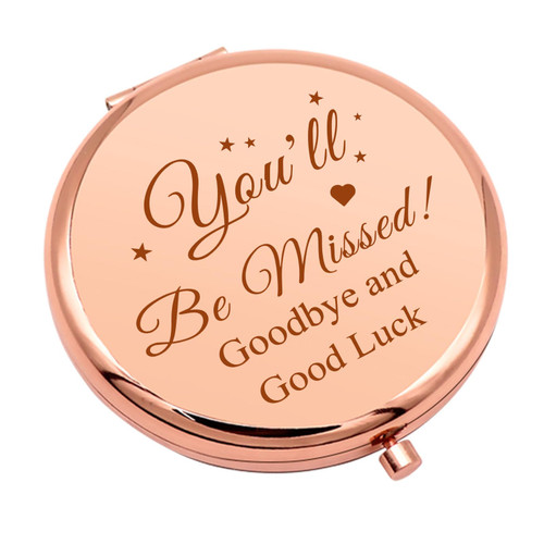 Funny Leaving Gift Going Away Gift for Coworker Compact Makeup Mirror Goodbye Gift for Women Thank You Gift for Boss Leader Retirement Gift Folding Makeup Mirror Christmas Birthday Gifts