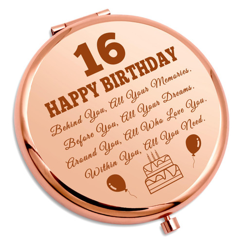 Sweet 16 Birthday Gifts for Girls Personal Compact Mirror 16 Year Old Birthday Gifts for Daughter 16th Gifts for Granddaughter Friend 16th Birthday Gifts for Niece BFF Travel Makeup Mirror Rose Gold Sweet 16 Birthday Gifts for Girls Personal Compact Mirror 16 Year Old Birthday Gifts for Daughter 16th Gifts for Granddaughter Friend 16th Birthday Gifts for Niece BFF Travel Makeup Mirror Rose Gold