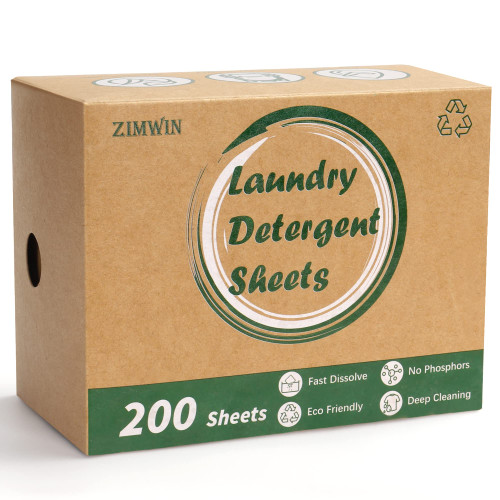 Zimwin Laundry Detergent Sheets Up to 200 Loads, Eco-Friendly Fragrance Free Laundry Detergent Strips, Plastic-free Travel Portable Hypoallergenic Liquidless Washing Supplies for Dorm Travel Camping Zimwin Laundry Detergent Sheets Up to 200 Loads, Eco-Friendly Fragrance Free Laundry Detergent Strips, Plastic-free Travel Portable Hypoallergenic Liquidless Washing Supplies for Dorm Travel Camping