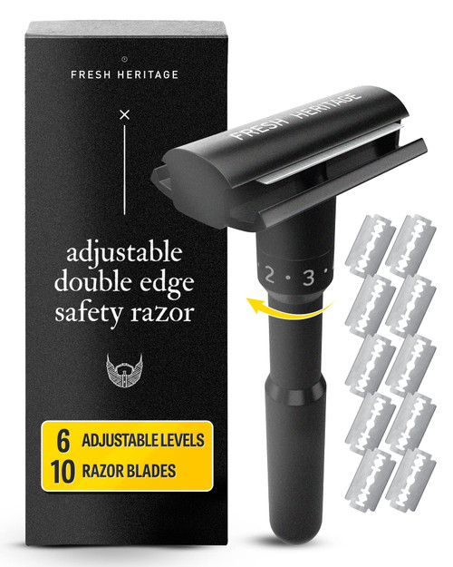 Safety Razor, Double Edge Razor - Adjustable Double Edge Safety Razor, Safety Razors for Men - Men's Safety Shaving Razors with 10 Stainless Steel Safety Razor Blade, Blades for Men, Gifts for Men Safety Razor, Double Edge Razor - Adjustable Double Edge Safety Razor, Safety Razors for Men - Men's Safety Shaving Razors with 10 Stainless Steel Safety Razor Blade, Blades for Men, Gifts for Men
