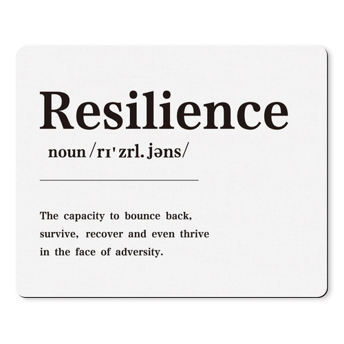 PUHEI Mouse Pad,Inspirational Mouse Pad,Inspirational Quotes Resilience Definition Mouse Pads for Desk,Office Desk Accessories,Home Office Dorm Decor Mouse Pads for Wireless Mouse Laptop,9.5x7.9 Inch