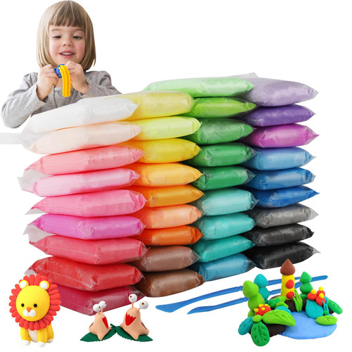 Wolwefa Modeling Clay Kit - 36 Colors Air Dry Ultra Light Clay, Magic Clay, DIY Molding Clay for Kids, DIY Clay Kit with Sculpting Tools, Decoration Accessories, Kids Art Crafts Wolwefa Modeling Clay Kit - 36 Colors Air Dry Ultra Light Clay, Magic Clay, DIY Molding Clay for Kids, DIY Clay Kit with Sculpting Tools, Decoration Accessories, Kids Art Crafts