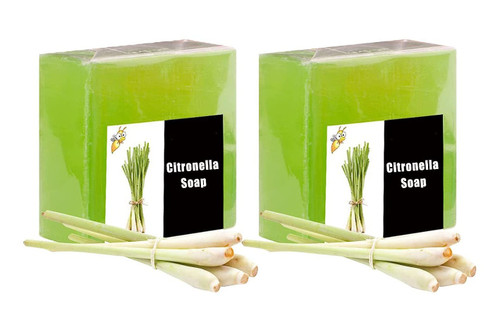 Biaoyun 2 PCS Itronella Lemongrass Soap, Citronella Soap, Citronella Soap for Humans, Citronella Soap Bar, Natural Lemongrass Body Wash Soap Bar for Body & Facial Skin