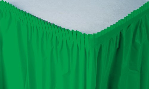 Creative Converting Plastic Table Skirt, 14-Feet, Emerald Green