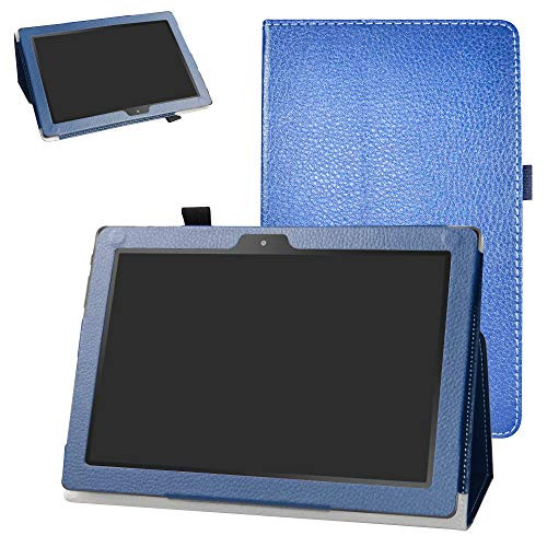 Digiland DL1016 /DL1018A Case,Bige PU Leather Folio 2-Folding Stand Cover for 10.1" Digiland DL1016 /DL1018A Tablet,Dark Blue
