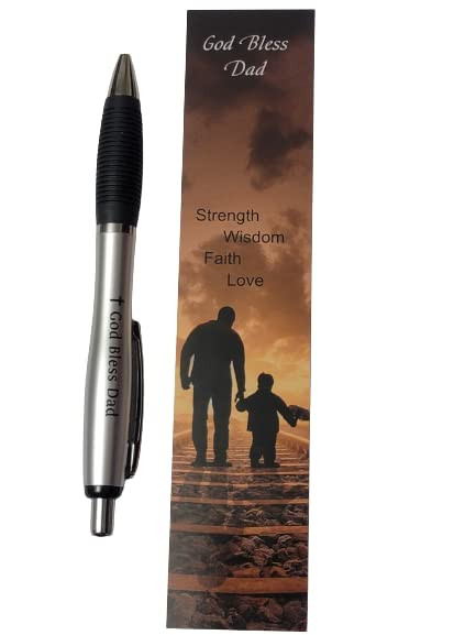God Bless Dad Pen and Bookmark Gift Set. Father's Day. Religious Bookmark and Pen Set for Father's, Ready to Give Gift Set, Christian Father's Christmas Gift.