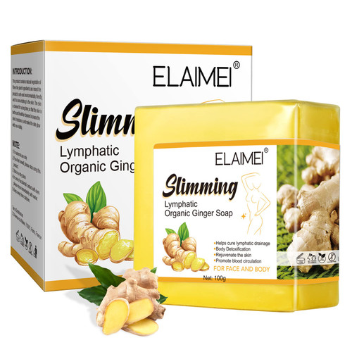 ZODENIS Lymphatic Ginger Soap - Moisturizing Deep Clean Organic Ginger Bath Soap, Lymphatic Drainage Soap, Slimming Ginger Soap, Natural Ginger Bar Soap for Women Men