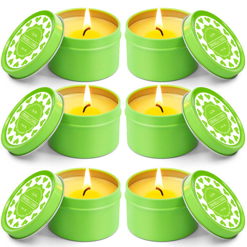 Citronella Candles Outdoor, Scented Candles Lemongrass, Soy Wax Candles, Citronella Oil Candles, Summer Aromatherapy Candles for Indoor/Outdoor Use (6 Pack)