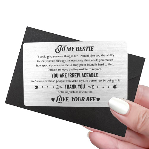 Renaissancey Friendship Gifts For Women, To My Bestie Engraved Wallet Card, Best Friend Birthday Card, Christmas, Valentines Day, Friendship Wallet Card Love Note Renaissancey Friendship Gifts For Women, To My Bestie Engraved Wallet Card, Best Friend Birthday Card, Christmas, Valentines Day, Friendship Wallet Card Love Note