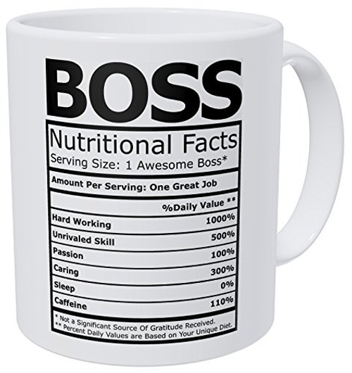 Wampumtuk Boss Nutritional Facts Funny Coffee Mug 11 Ounces Inspirational And Motivational Wampumtuk Boss Nutritional Facts Funny Coffee Mug 11 Ounces Inspirational And Motivational